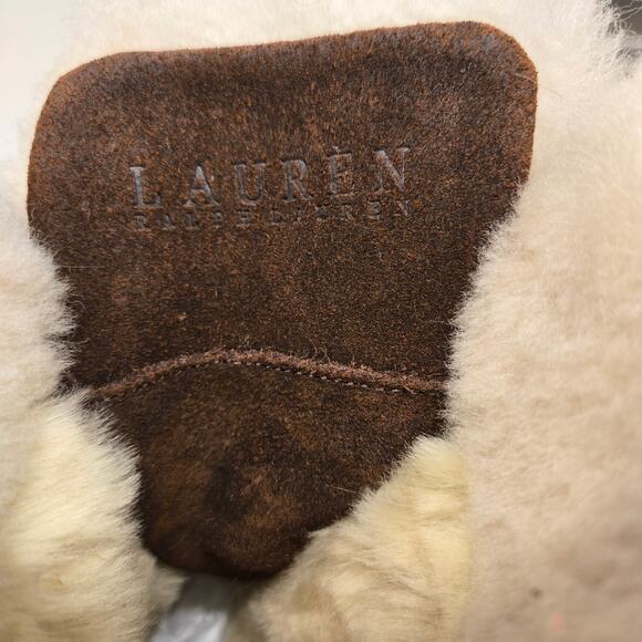 Lauren Ralph Lauren ZABBY Brown Suede Shearling Lace-Up Lug Sole Boots, Sz 8 - Picture 5 of 14